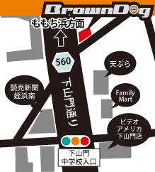 ブラウンドッグ周辺地図